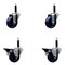 Service Caster 3.5'' Solid Poly Wheel Swivel 3/4'' Expanding Stem Caster Set 2 Brakes, 4PK SCC-EX20S3514-SPUS-2-PLB-2-34 - alternate 1